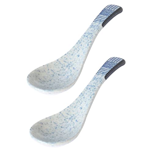 SOIMISS 2 Stück Teiliges Japanisches Keramik Suppelöffel Hitzebeständig Vielseitig Einsetzbar für Suppe Reis Dessert Stilvolles Retro Design für Haushalt Restaurant Küche von SOIMISS