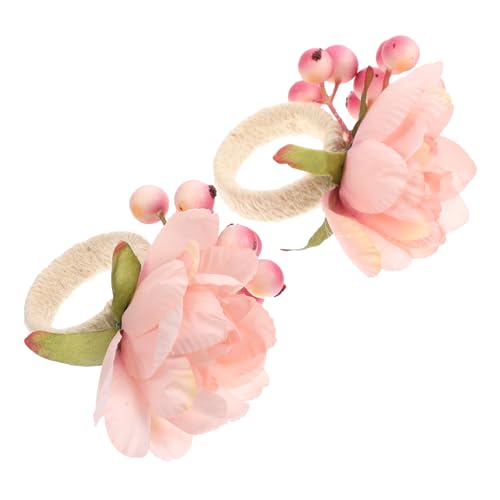 SOIMISS 2 Stück Teiliges Napkin Ring Holder mit Blumen Design Dekorative Serviettenringe aus Sicherem Material Elegant für Hotel Restaurant Hochzeitstischdeko und Festliche Anlässe Rosa SOIMISS 2 Stück Teiliges Napkin Ring Holder mit Blumen Design Dekorative Serviettenringe aus Sicherem Material Elegant für Hotel Restaurant Hochzeitstischdeko und Festliche Anlässe Rosa von SOIMISS