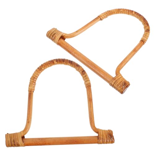 SOIMISS 2 Stück Teiliges Rustikale Taschengriffe aus Langlebigem Rattan Handtaschengriffe für DIY Stofftaschen Robust und Verschleißfest Natürlicher Landhausstil für von SOIMISS