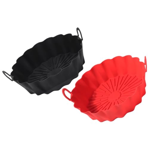 SOIMISS 2 Stück Teiliges Silikon Air Fryer Liner Wiederverwendbar Antihaftbeschichtet Hitzebeständig Passend für Luftfritteusen Mikrowellen und Dampfgarer Luftfritteuse Zufällige Farbe von SOIMISS