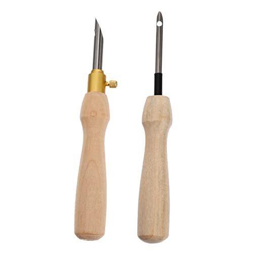 SOIMISS 2 Stück Teiliges Sticknadeln mit Holzgriff Rostfreie Stanznadeln Verstellbare Punch Needle Glatte Oberfläche Geeignet für Stickerei DIY Handwerk Vorhänge Kleidung Dekoration von SOIMISS