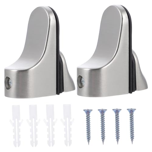 SOIMISS 2 Stück Verstellbare Glas clips aus Hochwertiger Kratzfreie Anti rutsch schrauben Stabile Halterungen für Glasregale Einfache Montage Langlebige Glasbefestigung in Silber von SOIMISS