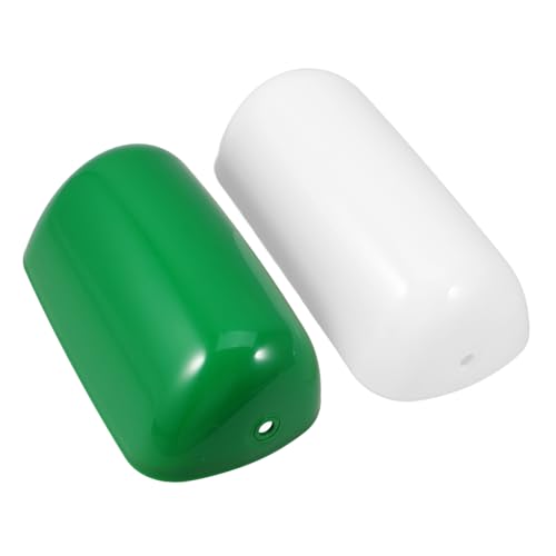 SOIMISS 2 Stück Vintage Bankers Lampe Lampenschirm Kunststoff Ersatz Grün Weiß Retro Design Bibliothekslampe Schreibtischlampe für Büro Wohnzimmer Schlafzimmer von SOIMISS