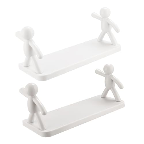 SOIMISS 2 Stück Wandregal mit Humanoidem Schutzgeländer Wandmontiertes Badezimmerregal für Küche und Bad Platzsparendes Bohrfreies Aufbewahrungsregal Weiß SOIMISS 2 Stück Wandregal mit Humanoidem Schutzgeländer Wandmontiertes Badezimmerregal für Küche und Bad Platzsparendes Bohrfreies Aufbewahrungsregal Weiß von SOIMISS