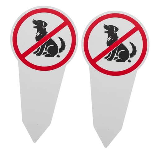 SOIMISS 2 Stück Warnschild Hundeverbot Stabile Gartenpfähle für Außenbereiche Deutlich Sichtbare Tierhaltungsverbotsschilder Einfache im Garten und Langlebige Umweltschutz Hinweise von SOIMISS