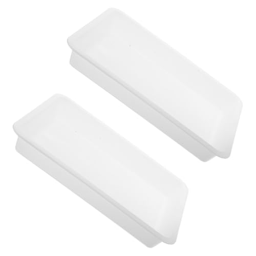SOIMISS 2 Stück Wasserschale PP Kunststoff Tabletts Rechteckige Ablageschalen Multifunktionale Tabletts tischdeko tablett Mehrzweck Tablett Plastikwanne Spülbeckenschale Regalfach Weiß von SOIMISS