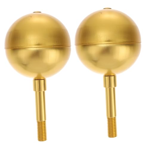 SOIMISS 2 Stück Wetterfester Fahnenmast Kugelaufsatz aus Aluminiumlegierung Langlebiges Fahnenmast Kopf Ornament Einfache Ersatz für Standard Flaggenmasten im Außenbereich Goldfarben von SOIMISS
