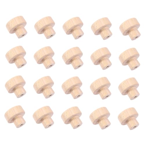 SOIMISS 20 Stück Runde Holzgriffe aus Naturbelassenem Holz mit Schrauben Möbelknöpfe für Schränke Kommoden Geeignet für Schrank und Schubladenmöbel von SOIMISS