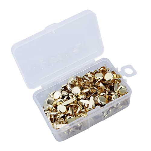 SOIMISS 200 Stück Metall Brads Gold Electroplatiert mit Aufbewahrungsbox für Bastelarbeiten Scrapbooking und DIY Projekte von SOIMISS