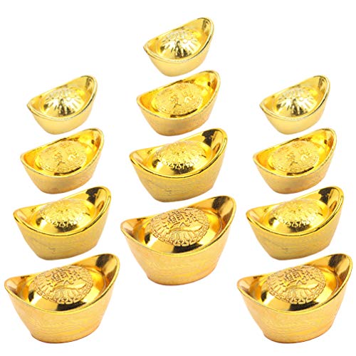 SOIMISS 20pcs Goldbarren Dekoration Yuan bao Statue reichtum glück Geschenkgoldene Barren Chinesische Neujahr Ornament Anziehen Reichtum Glückbringer von SOIMISS