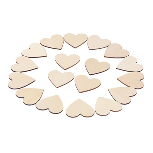 SOIMISS 25 Stück Herzförmige Holzscheiben mit Glatter Oberfläche Natürliche Holzscheiben mit Rinde zum Bemalen und Basteln Runde für DIY Dekoration und Scrapbooking von SOIMISS