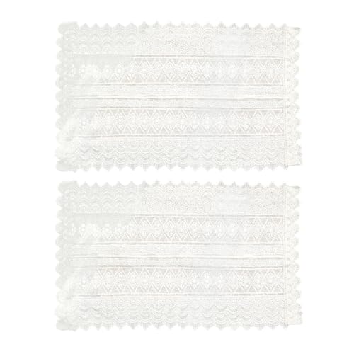 SOIMISS 2Pcs Französisch Spitze Tisch Tischset Schwarz Spitze Tisch Deckchen Esstisch Matte für Elegante Und Raffinierte Tischdekoration 20X40cm (Weiß) von SOIMISS