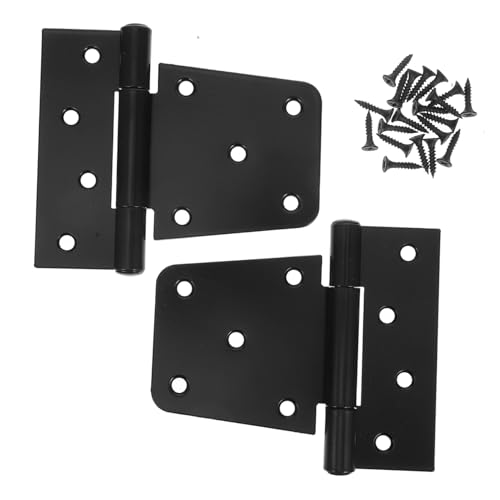 SOIMISS 2Stücke Hochleistungs Tor Scharniere für Gartentore und Scheunentore Schwarz Installieren Vielseitig Einsetzbar mit Montageschrauben für Holz und Vinylzäune von SOIMISS