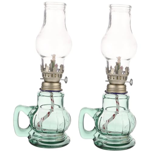 SOIMISS 2stücke Kerosinlampe Glas Öllampe Innenbereich Dekorativ Retro Petroleumlampe Dochtbrenner Öllampenbrenner Haushalt Schreibtisch Buddhistische Vintage Tempel von SOIMISS