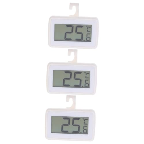 SOIMISS 3 Stck. Hochpräzises Kühlschrankthermometer Digitales Thermometer für Kühlschränke Kompakt für Innenbereich Einfache Handhabung Weiß Silberne Ausführung von SOIMISS