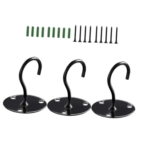 SOIMISS 3 Stück Eisen Deckenhaken Schwarz Tragfähig Stabile Aufhängung Für Balkon Pflanzenampeln Vogelhäuschen Laternen Wandhaken Vielseitig Nutzbar von SOIMISS