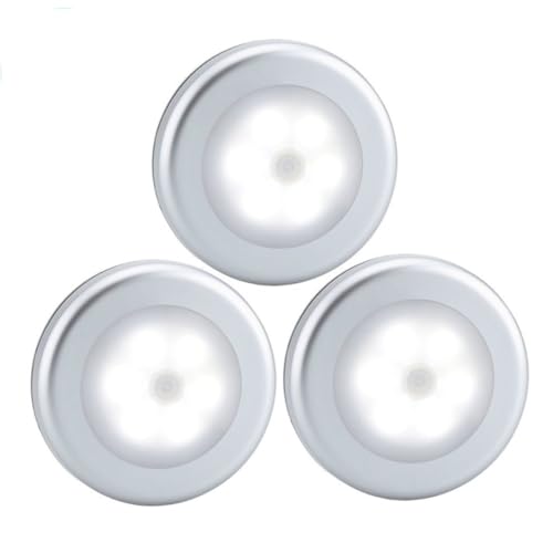 SOIMISS 3 Stück LED Nachtlicht mit Bewegungsmelder Batteriebetriebene Weiße LED Sensorlampe Automatisches Infrarot sensorlicht für Flur Schlafzimmer Einfacher Metall magnetbefestigung SOIMISS 3 Stück LED Nachtlicht mit Bewegungsmelder Batteriebetriebene Weiße LED Sensorlampe Automatisches Infrarot sensorlicht für Flur Schlafzimmer Einfacher Metall magnetbefestigung von SOIMISS