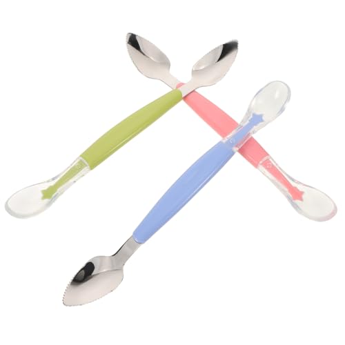 SOIMISS 3 Stück Teiliges Abstilllöffel Doppelköpfiger Löffel aus Lebensmittelechtem und Weiche Spitze für Sanftes Füttern Vielseitiges Lernbesteck in Blau und Grün SOIMISS 3 Stück Teiliges Abstilllöffel Doppelköpfiger Löffel aus Lebensmittelechtem und Weiche Spitze für Sanftes Füttern Vielseitiges Lernbesteck in Blau und Grün von SOIMISS