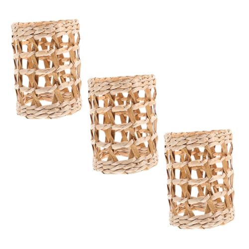 SOIMISS 3 Stück Teiliges Geflochtene Strohhülle für Trinkbecher Hitzebeständiger und Praktischer Becherhalter Dekorative Flaschenschutzhülle mit Natürlichem Design Geeignet für Becher und von SOIMISS