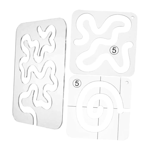 SOIMISS 3 Stück Teiliges Patchwork Tool Transparentem Acryl Präzise Quilting Schablonen mit Breiten Aussparungen Sanften Kanten für Schonendes Nähen Vielseitig für Quilts Tischdecken von SOIMISS