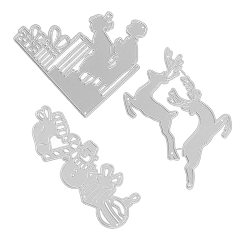 SOIMISS 3 Stück Teiliges Weihnachts Stanzschablonen Robustem Langlebige Schneideformen für DIY Kartengestaltung Präzise Weihnachtsmotive für Scrapbooking und Kreative Bastelarbeiten von SOIMISS