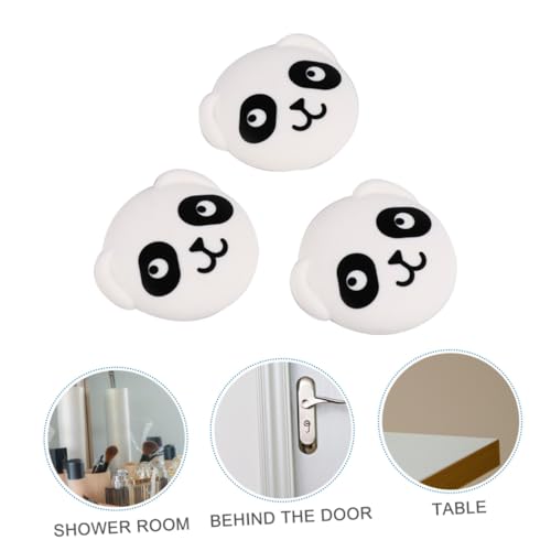 SOIMISS 3 Stück Türgriff Stoßdämpfer Panda Form Silikon Türkantenschutz Weiche Kollisionsmatte für Schlafzimmer Badezimmer Wohnzimmer Möbel Schrank Ecken Schutz von SOIMISS