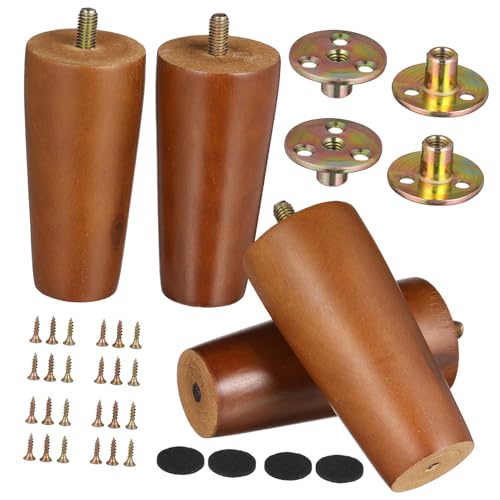 SOIMISS 4 Sätze Massivholz Möbelbeine Schrauben Stabile Schrank Sofafüße aus Robustem Holz rutschfest Vielseitig für Bett Tisch Couch Einfache Montage von SOIMISS