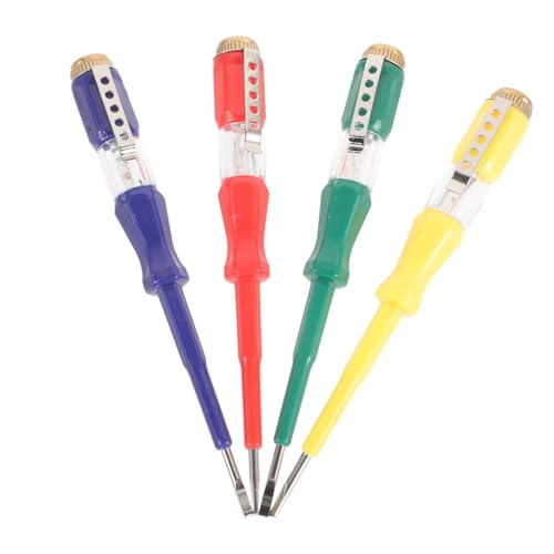 SOIMISS 4 Stück Elektrischer Spannungsprüfer Teiliges mit Schlitzschraubendreher Kompakter Stromprüfer Tester für Elektriker und Kfz Tragbarer Prüfstift zur Sicheren Zufällige Farbe SOIMISS 4 Stück Elektrischer Spannungsprüfer Teiliges mit Schlitzschraubendreher Kompakter Stromprüfer Tester für Elektriker und Kfz Tragbarer Prüfstift zur Sicheren Zufällige Farbe von SOIMISS