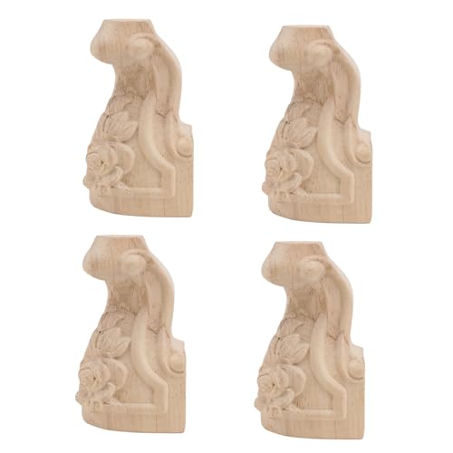 SOIMISS 4 Stück Europäische Holzschnitzerei Möbelbeine Gummibaumholz Dekorative Schrankfüße Stabile Sofabeine für Wohnzimmer Geeignet für Sofa Couchtisch Tv Schrank von SOIMISS