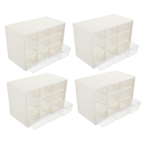 SOIMISS 4 Stück Fächer Schubladen Aufbewahrungsbox Teilig Stapelbar Staubschutz Kunststoff Organizer für Schmuck Kosmetik Bastelbedarf Büro Schreibtisch Kleine Gegenstände von SOIMISS