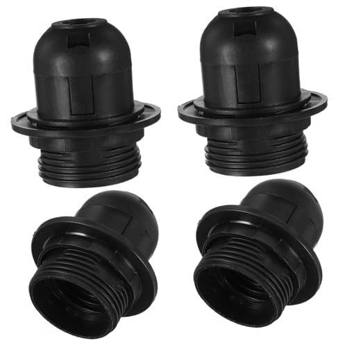 SOIMISS 4 Stück Lampenfassung Ersatz Lampensockel Halbschraubgewinde Schwarz Retro Industrie Stil für Innen Außen Beleuchtung Wohnzimmer Büro von SOIMISS