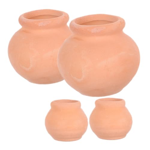 SOIMISS 4 Stück Mini-Blumentopf süße Tischdekoration süße Blumentöpfe Mini-Sukkulentöpfe Runde Blumentöpfe Tischdeko Pflanzen süßer Pflanzentopf Schreibtischdekorationen Keramik Chocolate von SOIMISS