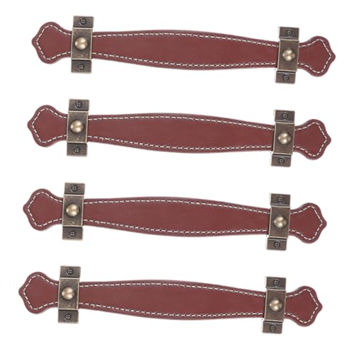 SOIMISS 4 Stück PU Schubladengriffe Weiche PU Riemen Griffe aus Zinklegierung Verschleißfest Einfache Montage Geeignet für Kommoden Kleiderschränke Weinschränke Schuhschränke Vielseitige von SOIMISS