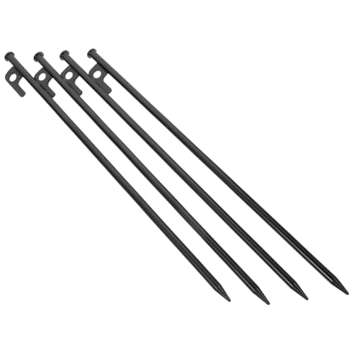SOIMISS 4 Stück Schwere Metall Zeltheringe Schwarz Robuste Camping Heringe mit Glattem Spitzen Design Korrosionsbeständig für Outdoor Zelte Planen und Pavillons von SOIMISS