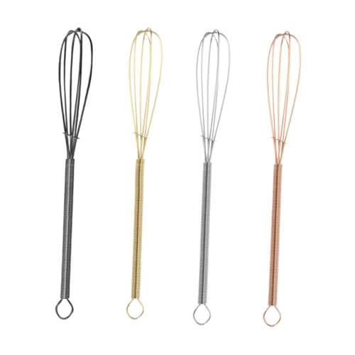 SOIMISS 4 Stück Teiliges Edelstahl Mini Schneebesen Handmixer mit Dickem Griff Leichter Handheld Rührbesen für Eier Teig und Creme Praktisches Backzubehör für Küche Bäckerei und von SOIMISS