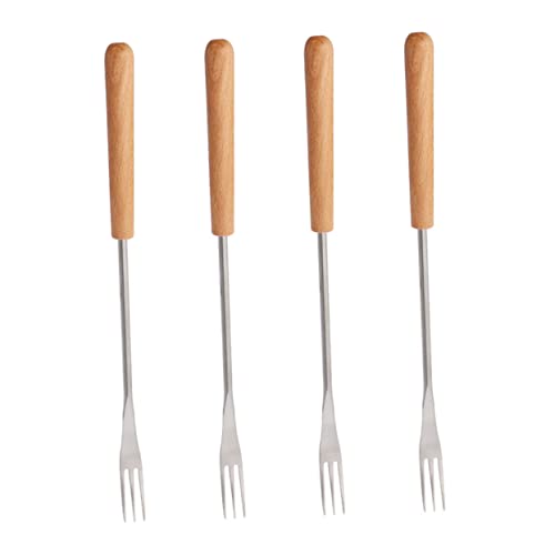 SOIMISS 4 Stück Teiliges Fonduegabel mit Langem Griff Edelstahl Scharfe Dreizinkige Fondue und Käsegabeln mit Holzgriff für Bbq Marshmallows Obst und Desserts Hitzebeständig und Tragbar SOIMISS 4 Stück Teiliges Fonduegabel mit Langem Griff Edelstahl Scharfe Dreizinkige Fondue und Käsegabeln mit Holzgriff für Bbq Marshmallows Obst und Desserts Hitzebeständig und Tragbar von SOIMISS