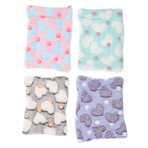 SOIMISS 4 Stück Teiliges Meerschweinchen Bett Warme Fleece Schlafmatte Weiche Haustier Kissen für Hamster Kaninchen Kuschelige Bettmatte für Kleine Tiere Pflegeleicht und Warm SOIMISS 4 Stück Teiliges Meerschweinchen Bett Warme Fleece Schlafmatte Weiche Haustier Kissen für Hamster Kaninchen Kuschelige Bettmatte für Kleine Tiere Pflegeleicht und Warm von SOIMISS