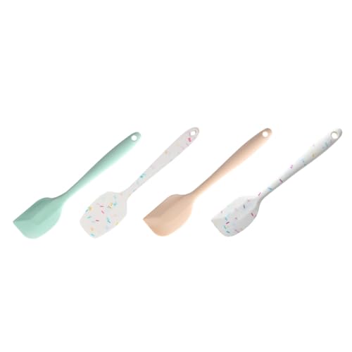 SOIMISS 4 Stück Teiliges Silikon Spachtel Set Flexibler Teigschaber und Zuckergussglätter Bpa frei Leicht und Hitzebeständig Vielseitiges Backzubehör für Küchen und Dessertzubereitung von SOIMISS