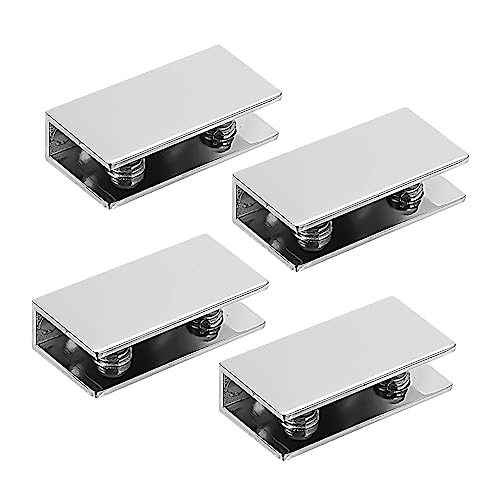 SOIMISS 4 Stück Teiliges Verstellbares Glashalter Robustem Zinklegierungsclip für Dicke Glasplatten Rutschfeste Glasklemmhalterung für Badezimmer Weinschrank und Vitrinen Langlebige von SOIMISS
