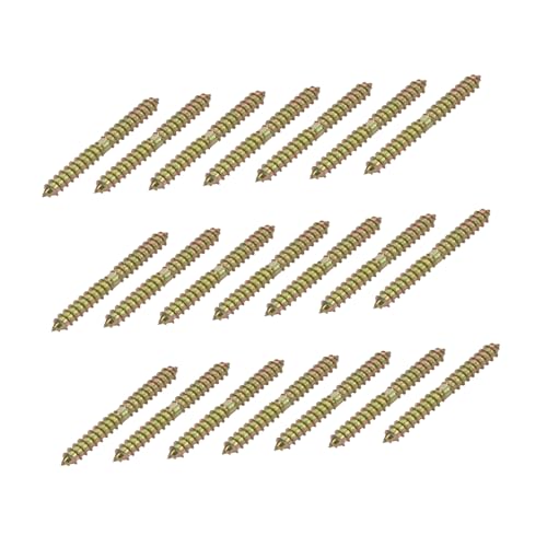 SOIMISS 40 Stück Teiliges Doppelkopf Holzdübel Schrauben aus Karbonstahl mit Zinkbeschichtung Selbstschneidend Korrosionsbeständig für Möbelverbindung und Holzbefestigung von SOIMISS