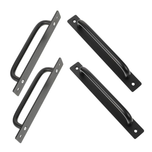 SOIMISS 4er Set Teiliges Aluminium Türgriff für Schiebetüren Schwarz Schwarzer Raumaluminiumgriff Ergonomisch Geformt Rostbeständig für Scheunentore Küchenschränke und Außentüren von SOIMISS