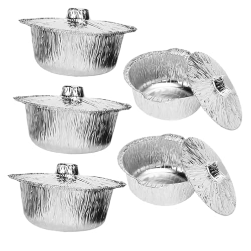 SOIMISS 5 Stück Aluminiumfolien Pfannen Teilig Vielseitige BBQ und Camping Kochgeschirr für Grillen Picknick Party Hohe Temperaturbeständigkeit Mikrowellen und Ofenfest Hochwertiger von SOIMISS