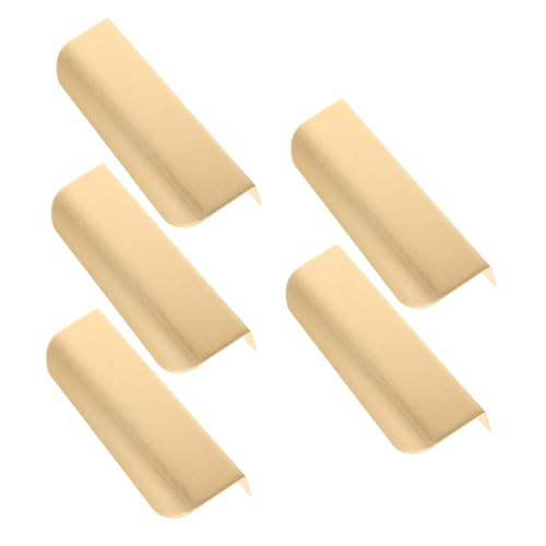 SOIMISS 5 Stück Finger Edge Pull Griffe Teiliges für Küchenschränke Moderne Verdeckte Schubladengriffe im Eleganten Nordic Style Gebürstetem Gold von SOIMISS