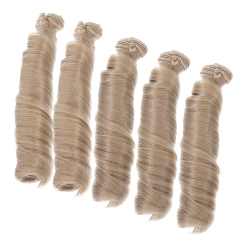 SOIMISS 5 Stück Hochtemperatur-drahthaaranordnung Perücken Farbig Styling Verlängerung Lockig Erweiterungen Werkzeug DIY Puppenhaare Puppenhaarperücke Schuss Puppe Perücke Puppen Haarteil von SOIMISS