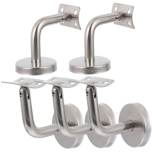 SOIMISS 5 Stück Teiliges Edelstahl Handlaufhalter Stabile Treppen Geländerstütze Korrosionsbeständig Einfacher Wandmontage Langlebig und Robust für Innen und Außenbereich von SOIMISS