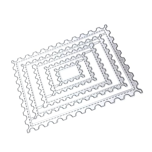 SOIMISS 5 Stück Teiliges Metall Stanzformen aus Robustem Kohlenstoffstahl Rechteckige Schneidvorlagen mit Gewelltem Rand für DIY Kartengestaltung Silberne Präzise Stanzschablonen für SOIMISS 5 Stück Teiliges Metall Stanzformen aus Robustem Kohlenstoffstahl Rechteckige Schneidvorlagen mit Gewelltem Rand für DIY Kartengestaltung Silberne Präzise Stanzschablonen für von SOIMISS