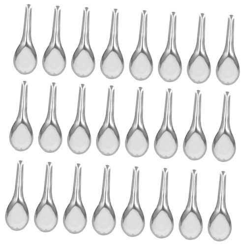 SOIMISS 50 Stück Edelstahllöffel Große Löffel Pastalöffel Utensilien Esslöffel Kinderlöffel Servierlöffel Großes Essgeschirr Runde Suppenlöffel Schlitzlöffel Zum Kochen Dicker von SOIMISS