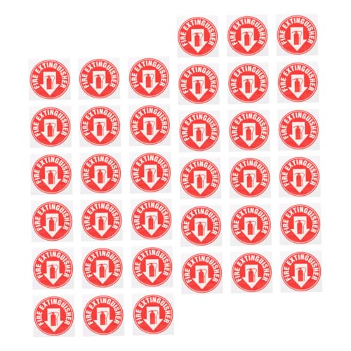SOIMISS 50 Stück Feuerlöscher Label Aufkleber Selbstklebend Rot Rund Warnschild Feuerlösch Sicherheitszeichen Für Büro Einzelhandel Bereiche von SOIMISS