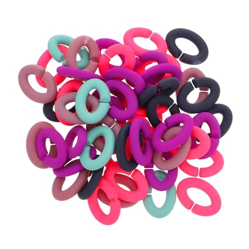 SOIMISS 50 Stück Teiliges Acryl C förmiges Verbindungsringe für Schmuckherstellung Bunte DIY Ringe für Ohrringe Armbänder Leichte Rostfreie Schmuckverbinder für Bastelprojekte von SOIMISS
