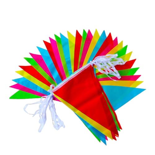 SOIMISS 5er Pack Bunte Wimpelkette Lang mit Dreieckigen Flaggen Wetterfeste Party deko für Innen und Außen für Geburtstag Eröffnung Kindergarten und Festtagsfeiern von SOIMISS